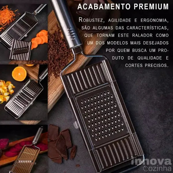 Ralador Premium Inox Antiaderente Multiuso InnovaCozinha