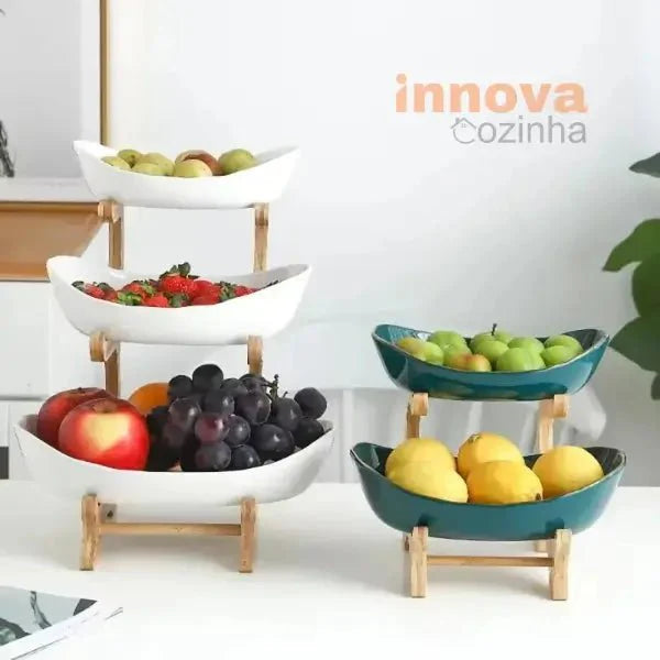 Fruteira de Mesa em Madeira de 1 a 3 Camadas - InnovaLayers