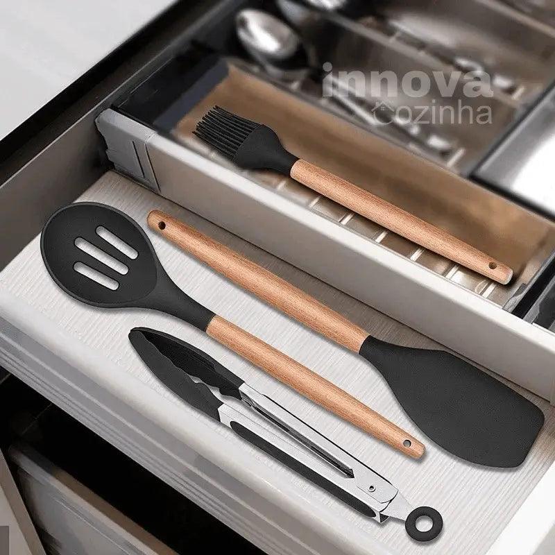 Kit Gourmet 12 Peças em Silicone & Bambu | MasterChef InnovaCozinha