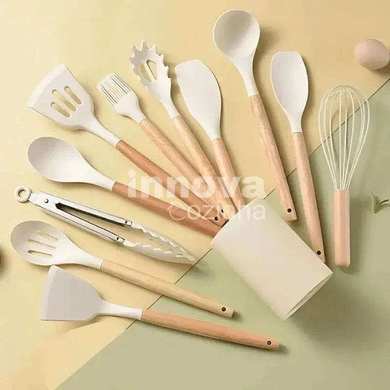 Kit Gourmet 12 Peças em Silicone & Bambu | MasterChef InnovaCozinha