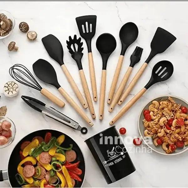 Kit Gourmet 12 Peças em Silicone & Bambu | MasterChef InnovaCozinha